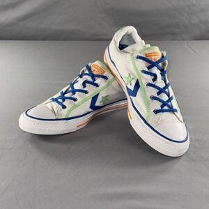 Converse All Star Low GS Player Summer Sport White Blue Green Size 6.5 KIDS
